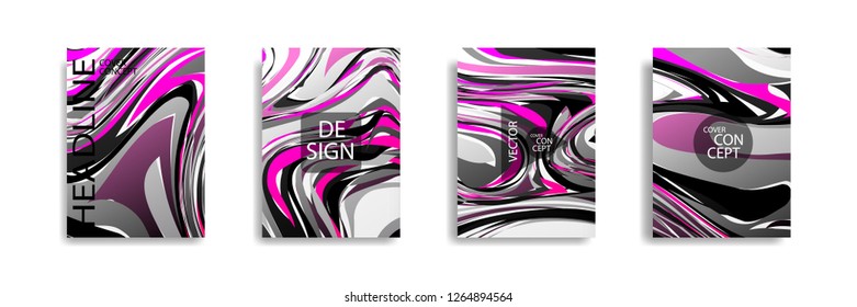 The abstract texture of brightly colored liquid paint. vector cover book with marble color on eps 10
