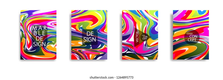 The abstract texture of brightly colored liquid paint. vector cover book with marble color on eps 10