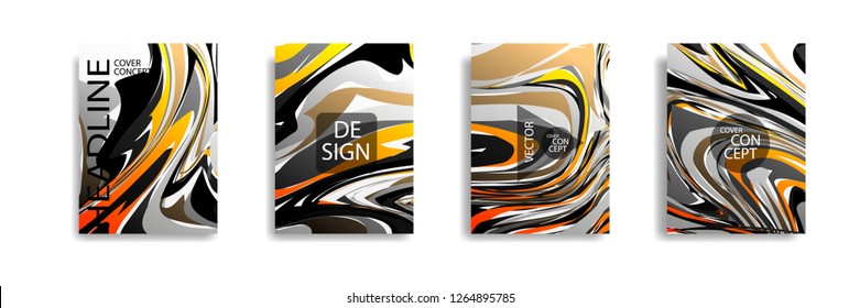 The abstract texture of brightly colored liquid paint. vector cover book with marble color on eps 10