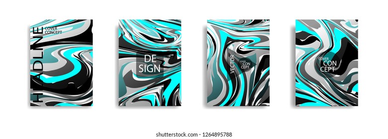The abstract texture of brightly colored liquid paint. vector cover book with marble color on eps 10