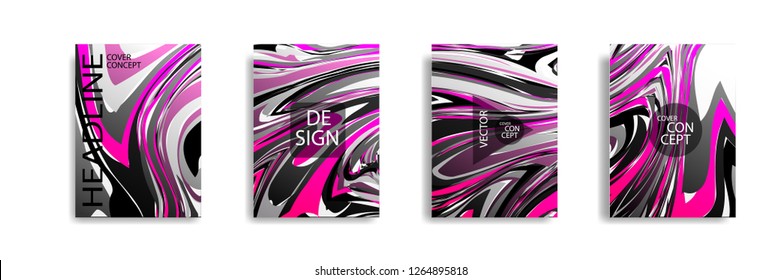 The abstract texture of brightly colored liquid paint. vector cover book with marble color on eps 10