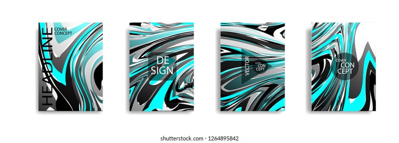 The abstract texture of brightly colored liquid paint. vector cover book with marble color on eps 10