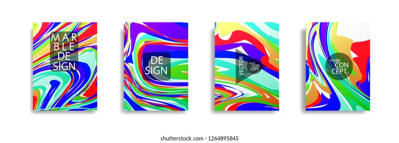 The abstract texture of brightly colored liquid paint. vector cover book with marble color on eps 10