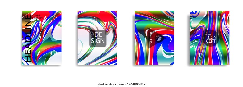 The abstract texture of brightly colored liquid paint. vector cover book with marble color on eps 10