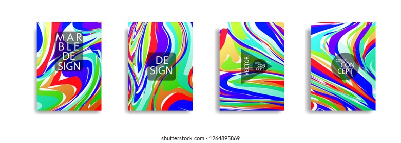 The abstract texture of brightly colored liquid paint. vector cover book with marble color on eps 10