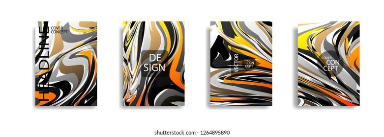 The abstract texture of brightly colored liquid paint. vector cover book with marble color on eps 10