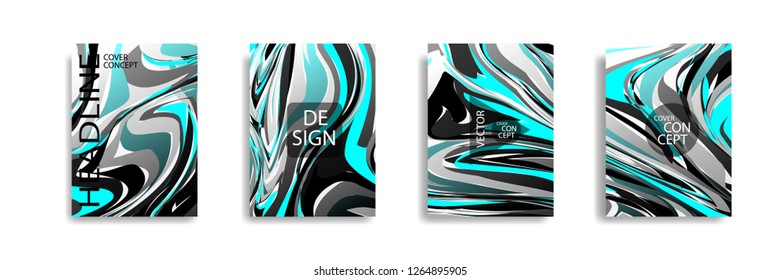 The abstract texture of brightly colored liquid paint. vector cover book with marble color on eps 10