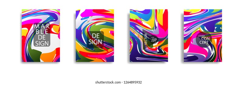 The abstract texture of brightly colored liquid paint. vector cover book with marble color on eps 10