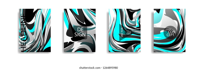 The abstract texture of brightly colored liquid paint. vector cover book with marble color on eps 10