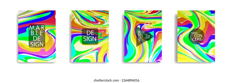 The abstract texture of brightly colored liquid paint. vector cover book with marble color on eps 10