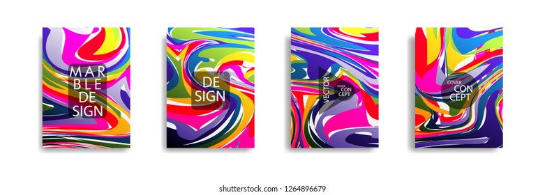 The abstract texture of brightly colored liquid paint. vector cover book with marble color on eps 10