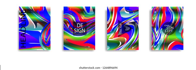 The abstract texture of brightly colored liquid paint. vector cover book with marble color on eps 10