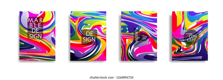 The abstract texture of brightly colored liquid paint. vector cover book with marble color on eps 10