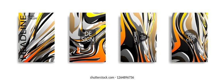 The abstract texture of brightly colored liquid paint. vector cover book with marble color on eps 10