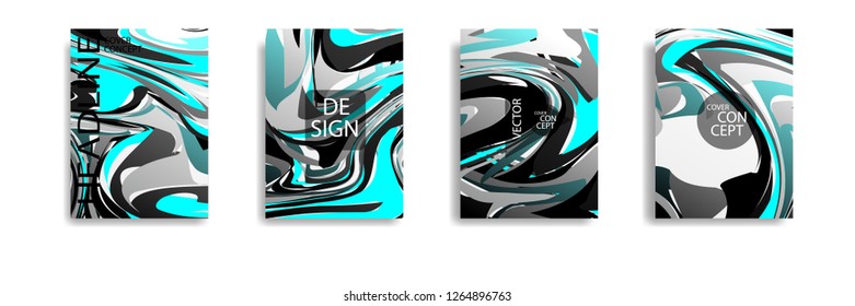 The abstract texture of brightly colored liquid paint. vector cover book with marble color on eps 10