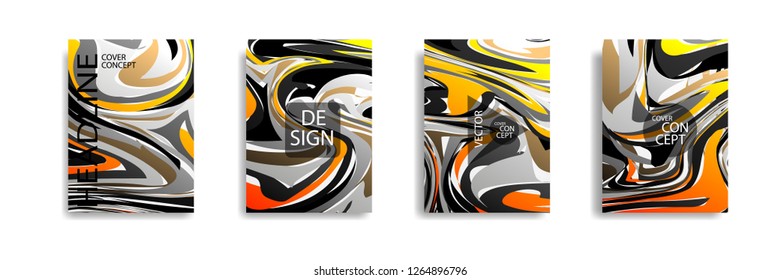 The abstract texture of brightly colored liquid paint. vector cover book with marble color on eps 10