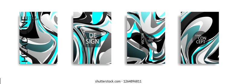 The abstract texture of brightly colored liquid paint. vector cover book with marble color on eps 10