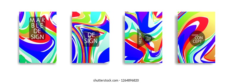 The abstract texture of brightly colored liquid paint. vector cover book with marble color on eps 10