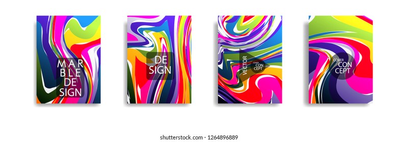 The abstract texture of brightly colored liquid paint. vector cover book with marble color on eps 10
