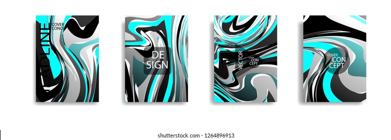 The abstract texture of brightly colored liquid paint. vector cover book with marble color on eps 10