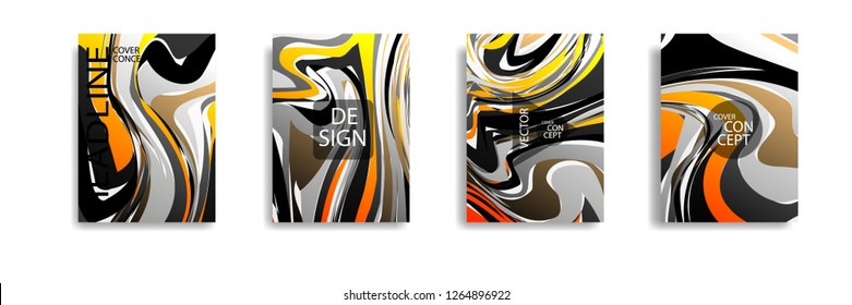 The abstract texture of brightly colored liquid paint. vector cover book with marble color on eps 10