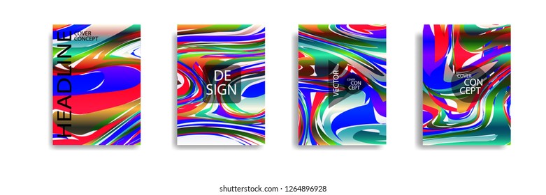 The abstract texture of brightly colored liquid paint. vector cover book with marble color on eps 10