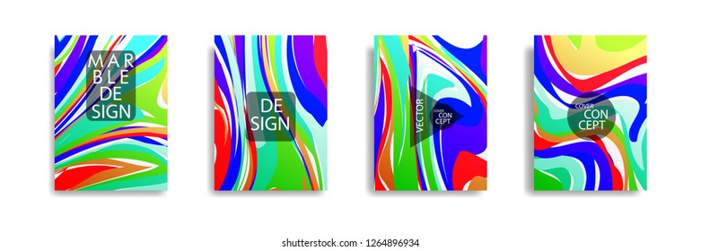 The abstract texture of brightly colored liquid paint. vector cover book with marble color on eps 10