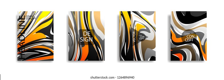 The abstract texture of brightly colored liquid paint. vector cover book with marble color on eps 10