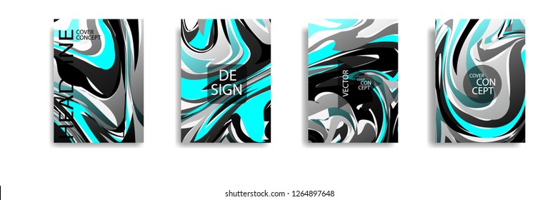 The abstract texture of brightly colored liquid paint. vector cover book with marble color on eps 10