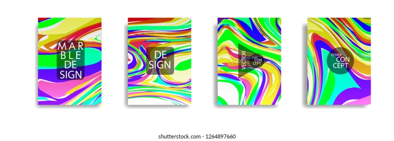 The abstract texture of brightly colored liquid paint. vector cover book with marble color on eps 10