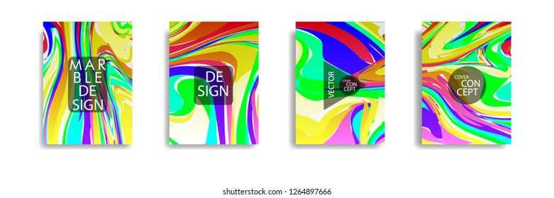 The abstract texture of brightly colored liquid paint. vector cover book with marble color on eps 10