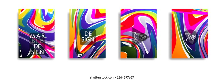 The abstract texture of brightly colored liquid paint. vector cover book with marble color on eps 10