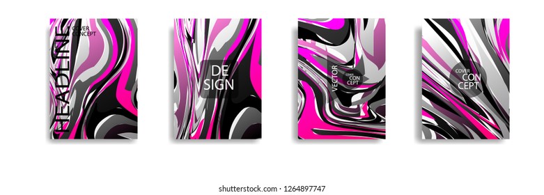 The abstract texture of brightly colored liquid paint. vector cover book with marble color on eps 10