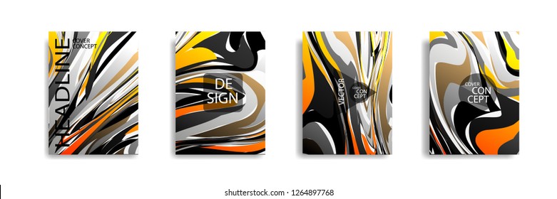 The abstract texture of brightly colored liquid paint. vector cover book with marble color on eps 10