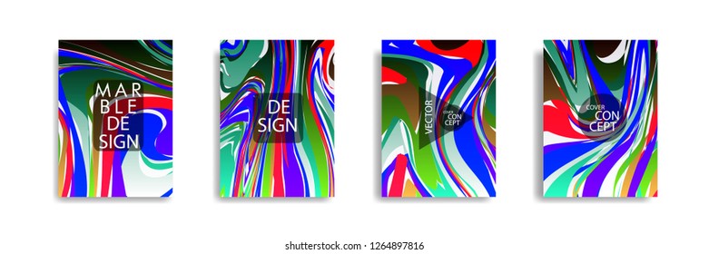 The abstract texture of brightly colored liquid paint. vector cover book with marble color on eps 10