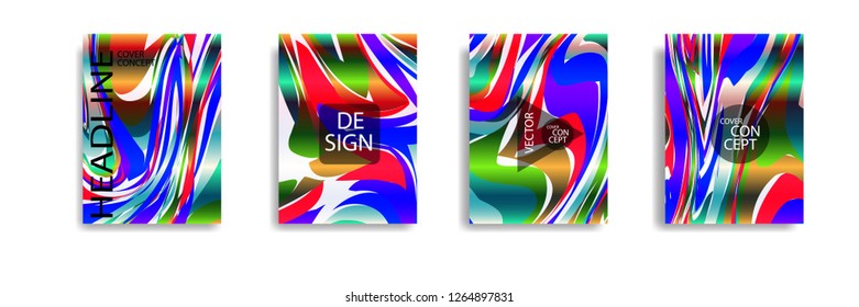 The abstract texture of brightly colored liquid paint. vector cover book with marble color on eps 10