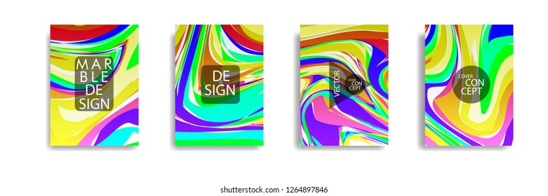 The abstract texture of brightly colored liquid paint. vector cover book with marble color on eps 10