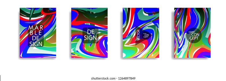 The abstract texture of brightly colored liquid paint. vector cover book with marble color on eps 10