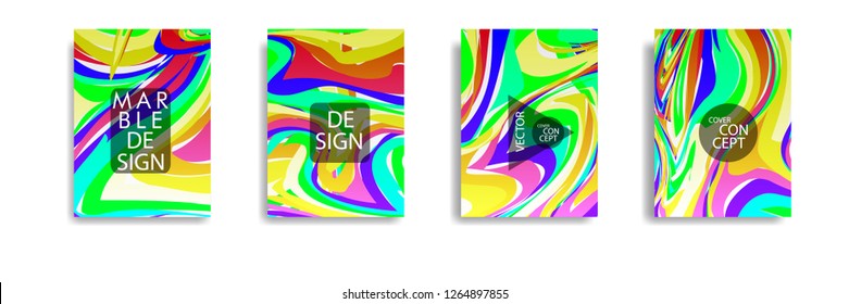 The abstract texture of brightly colored liquid paint. vector cover book with marble color on eps 10