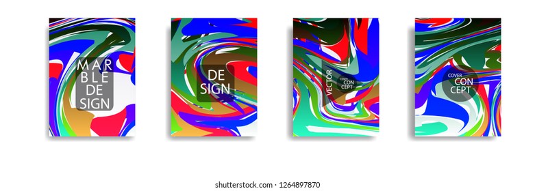 The abstract texture of brightly colored liquid paint. vector cover book with marble color on eps 10