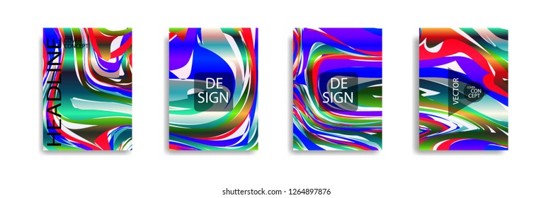 The abstract texture of brightly colored liquid paint. vector cover book with marble color on eps 10