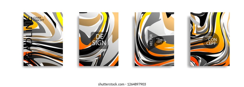 The abstract texture of brightly colored liquid paint. vector cover book with marble color on eps 10