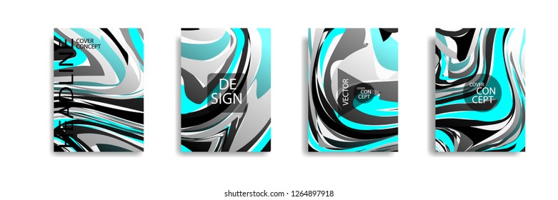 The abstract texture of brightly colored liquid paint. vector cover book with marble color on eps 10