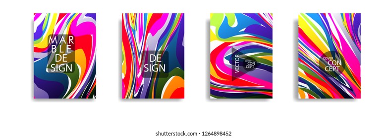 The abstract texture of brightly colored liquid paint. vector cover book with marble color on eps 10