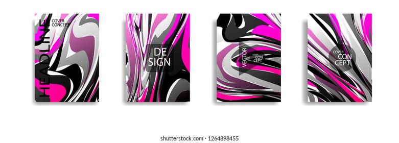 The abstract texture of brightly colored liquid paint. vector cover book with marble color on eps 10