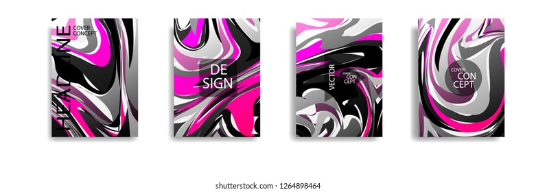 The abstract texture of brightly colored liquid paint. vector cover book with marble color on eps 10