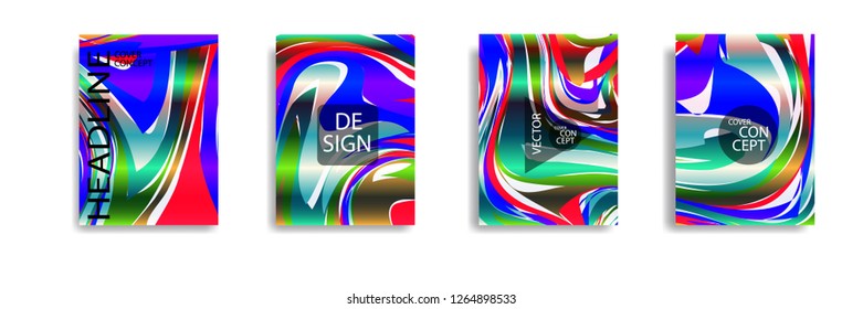 The abstract texture of brightly colored liquid paint. vector cover book with marble color on eps 10