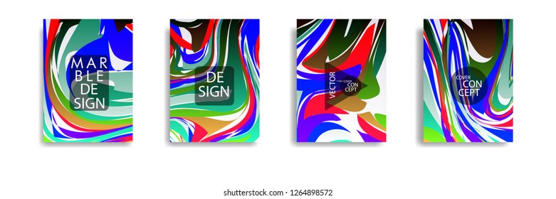 The abstract texture of brightly colored liquid paint. vector cover book with marble color on eps 10