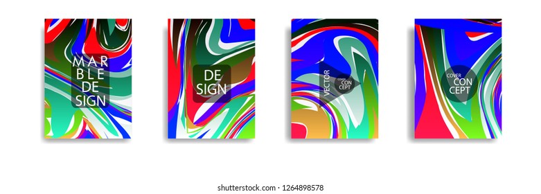 The abstract texture of brightly colored liquid paint. vector cover book with marble color on eps 10