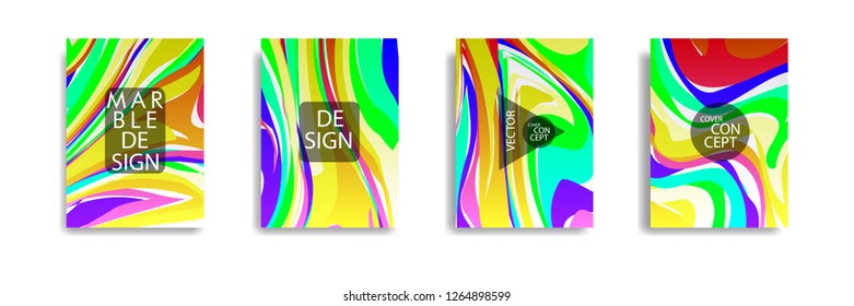 The abstract texture of brightly colored liquid paint. vector cover book with marble color on eps 10
